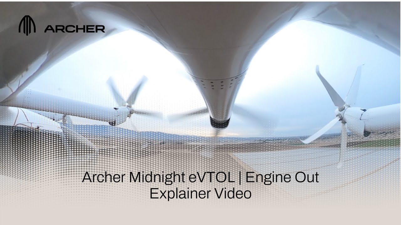 Archer Midnight eVTOL | Видео с описанием отказа двигателя