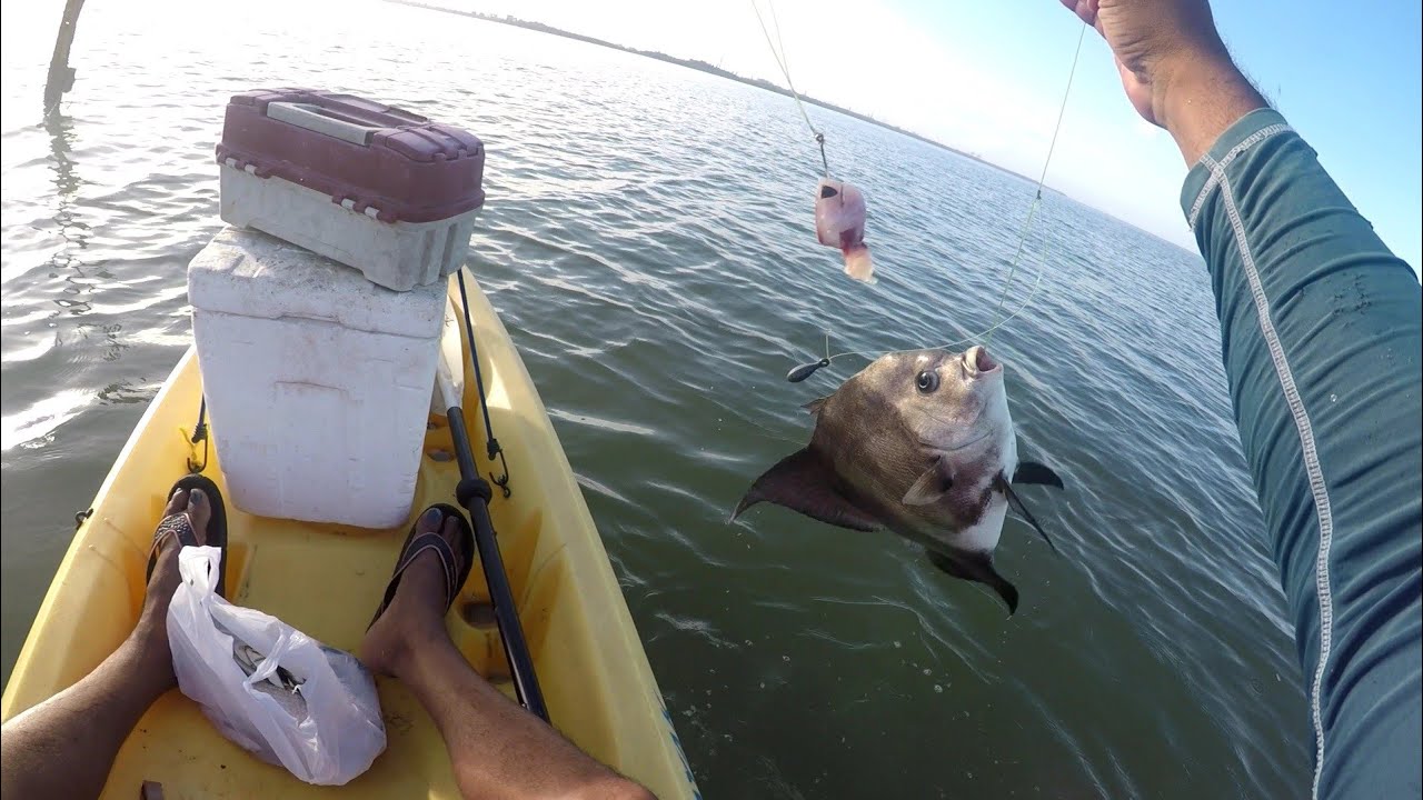 Kayak fishing at wreck ,gulf of paria , Trinidad caribbean island.