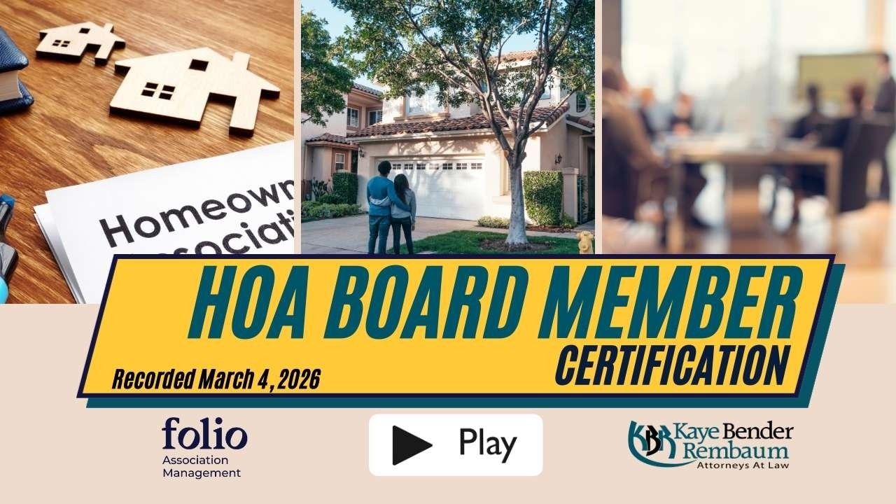 HOA Board Member Certification | Recorded March 4, 2026