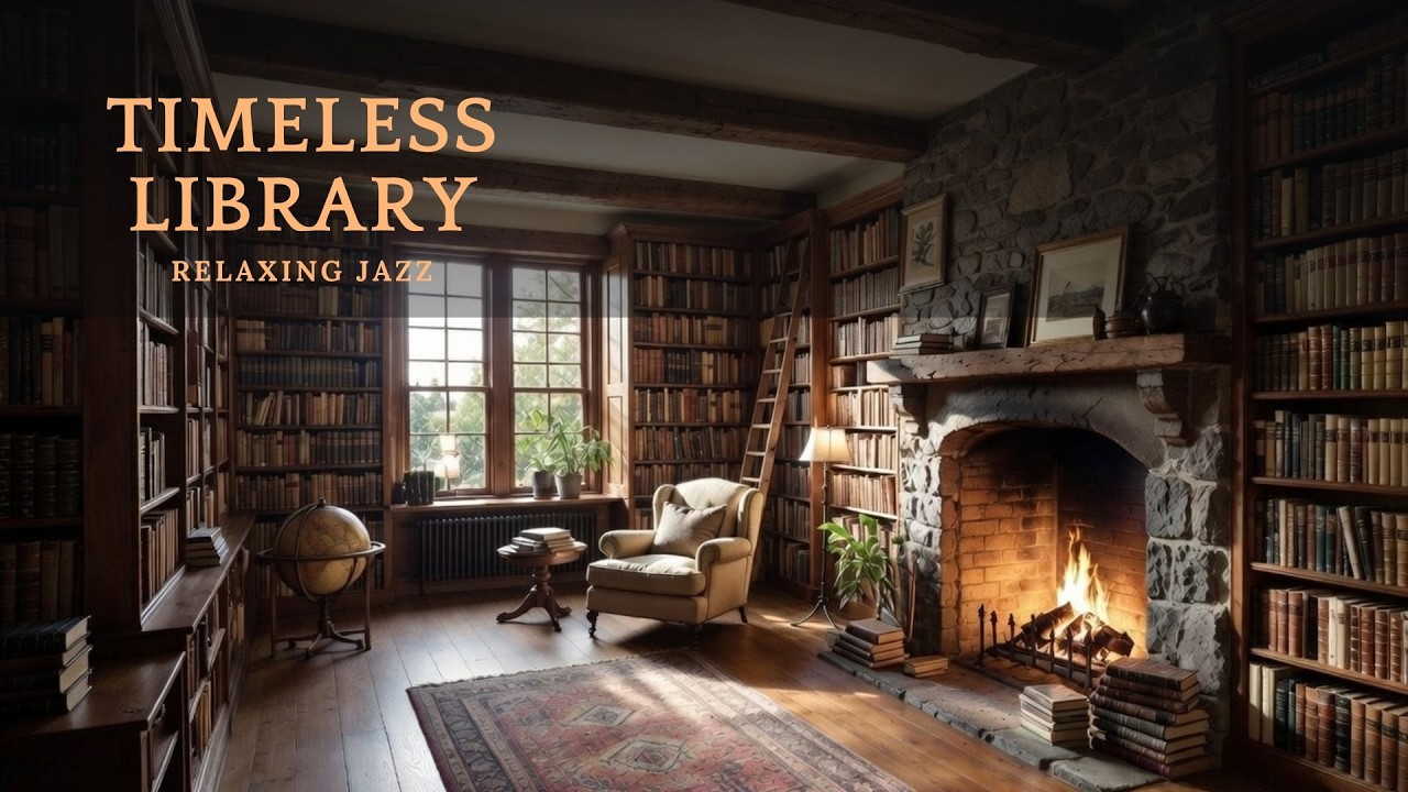 Victorian Style Old Library Fireplace Aesthetic | Luxurious Reading Room Inspiration