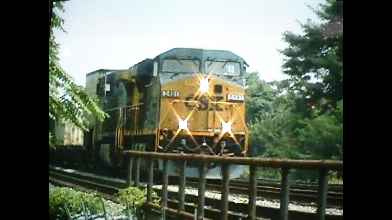 Long CSX 5491 & 369 Intermodal W/ MARC passing below
