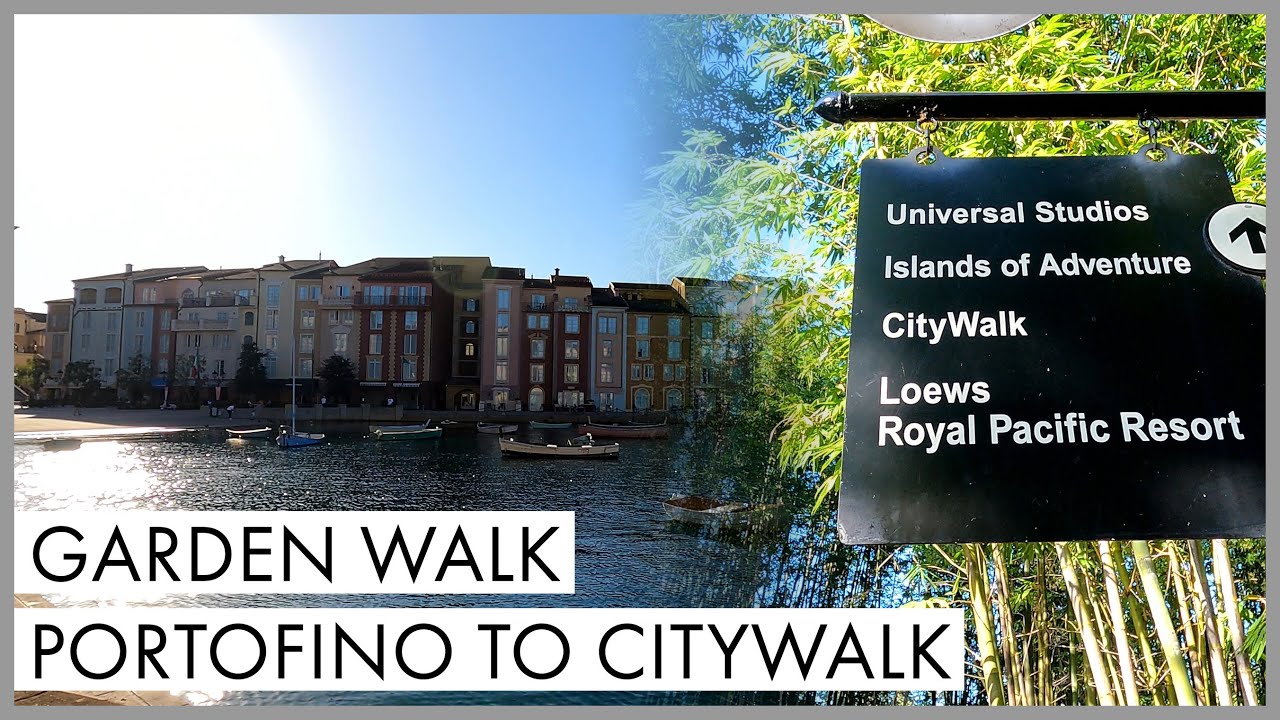 Walking from Loews Portofino Bay Hotel to Universal Orlando Resort via the 