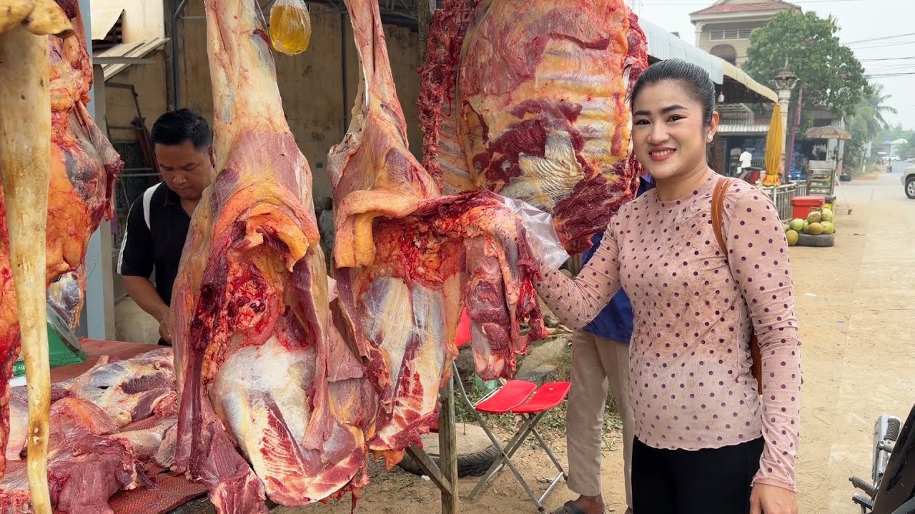 Market show: Buy beef from village beef store for cooking | Briaesd beef cooking