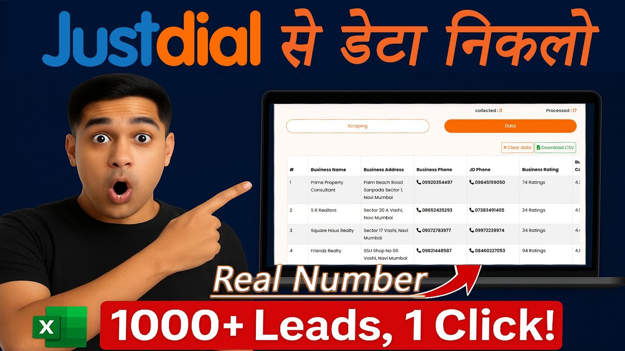 Justdial lead extractor software | just dial data scraper free download