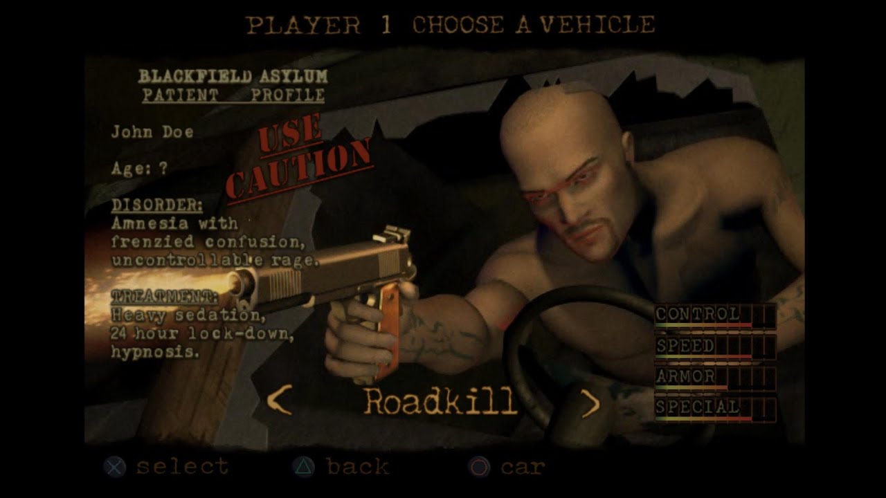 Twisted Metal: Black™ PS5 Historia de John Doe Auto: Roadkill 