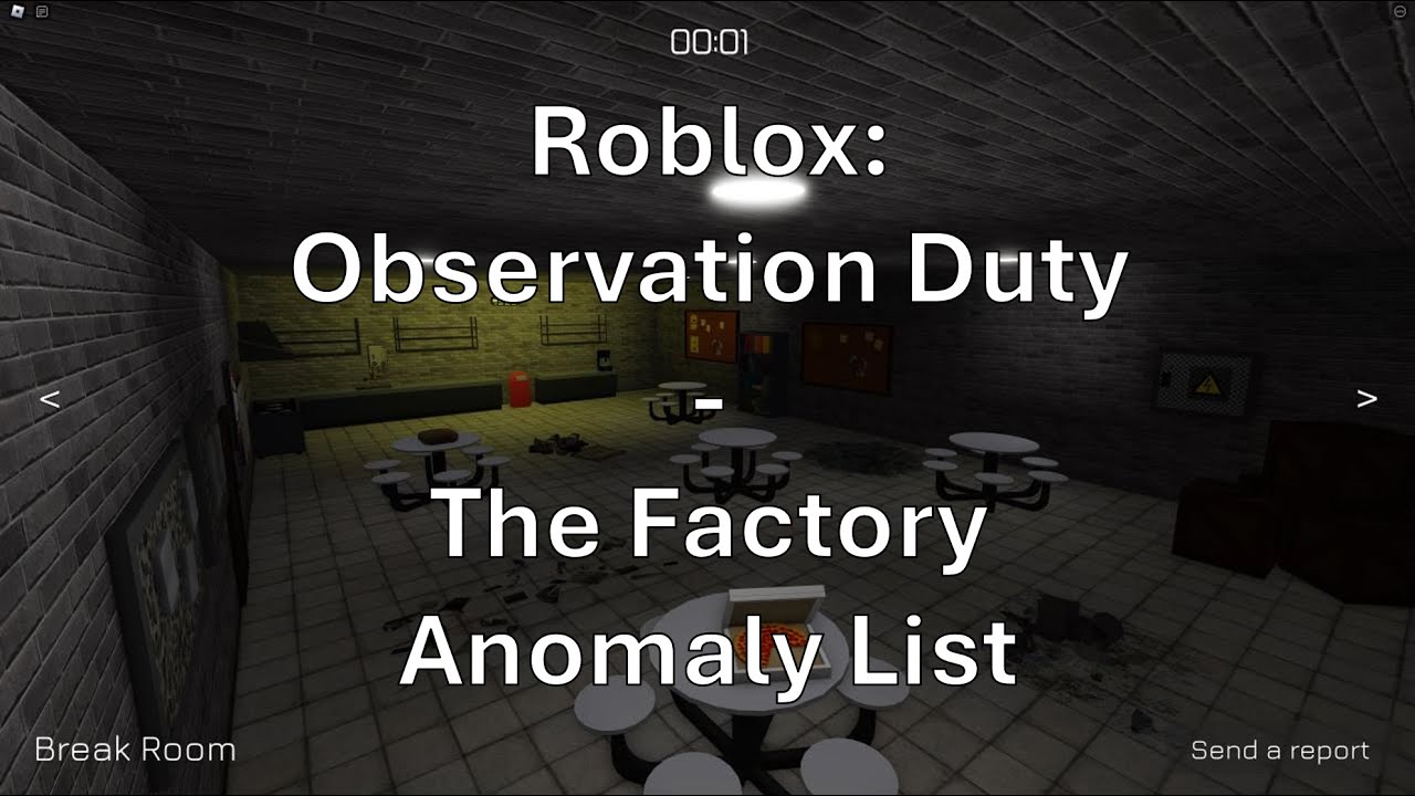 Roblox: Observation Duty - The Factory Anomaly List
