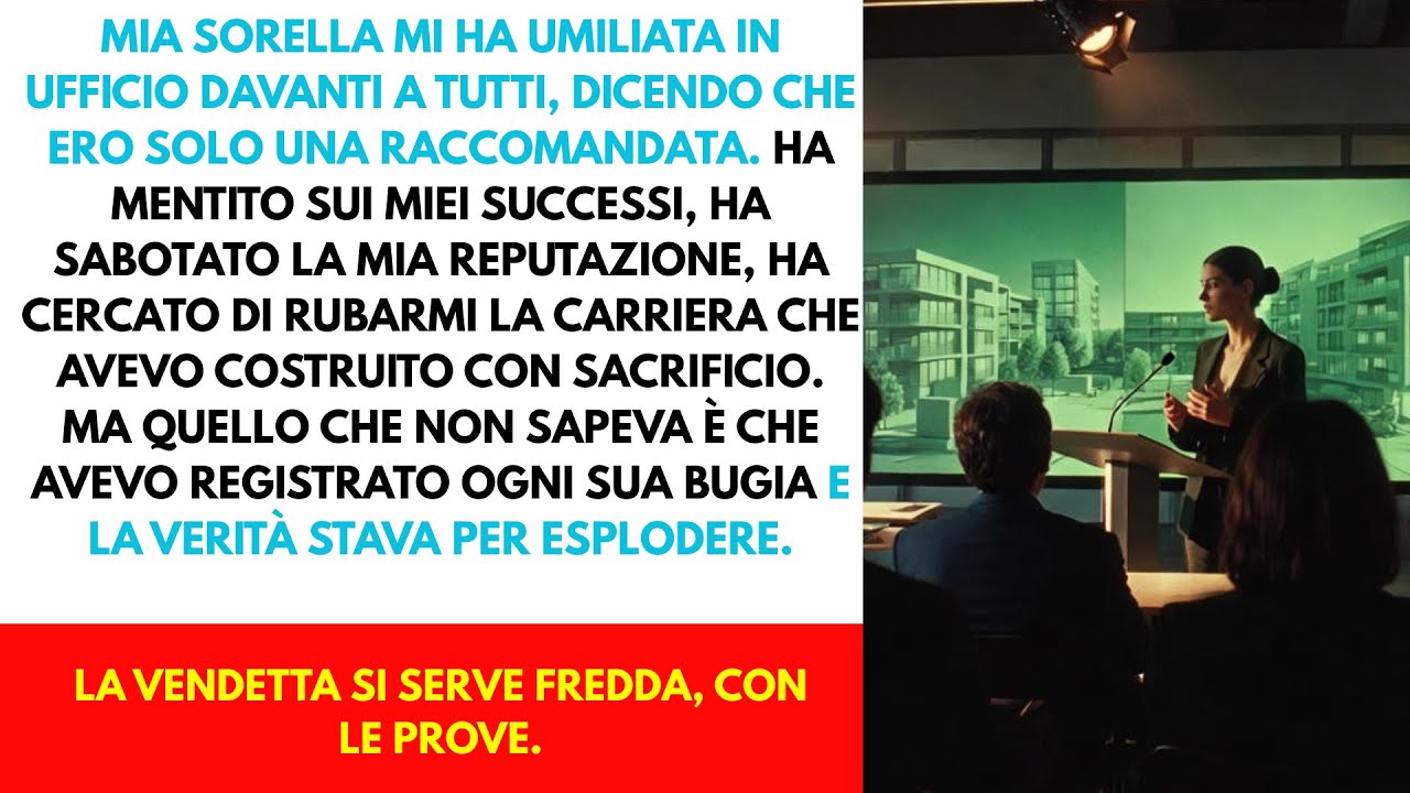 Mia sorella mi ha umiliata al lavoro — dicendo che non meritavo quella posizione.