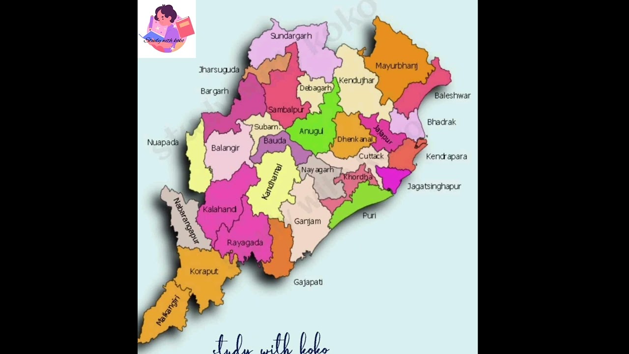 odisha and it's districts#opsc#oas#ofs#odisha#map#opsc_aso#shorts#viral#studywithkoko