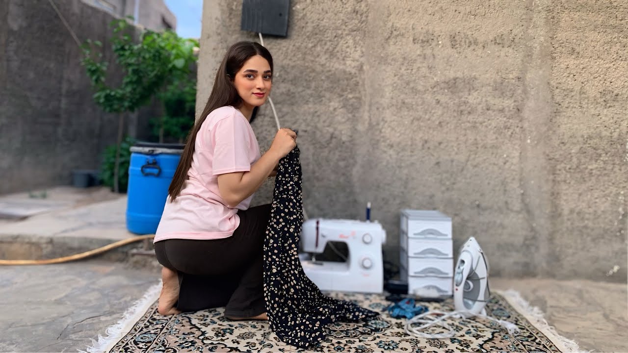 ‏Sewing a Skirt & Cleaning My Village Home | Peaceful Rural Life Vlog