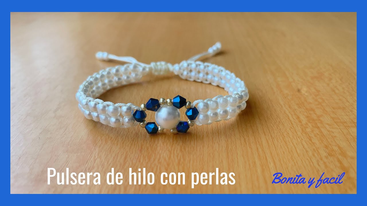 Pulsera de hilo con perlas