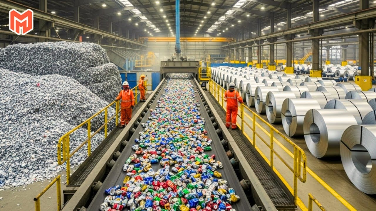 How Millions of Aluminum Cans Get Recycled Inside Giant Factories | Massive Recycling Line