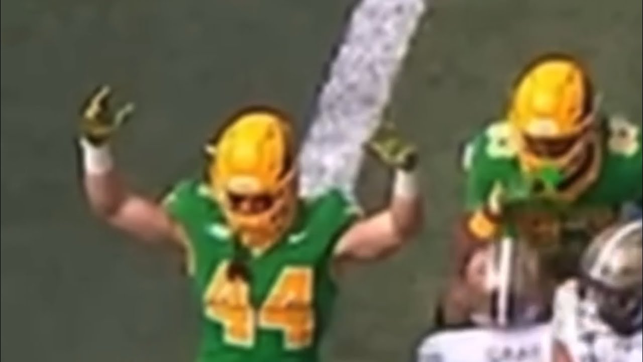Fullback Zach Grace #44 Oregon Ducks. Getting Love for TD blocking from Oregon Radio Broadcast. 