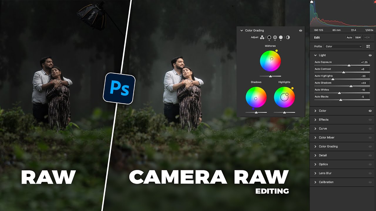 Pre Wedding Photo Editing in Camera Raw 2025 | Cinematic Look in Photoshop