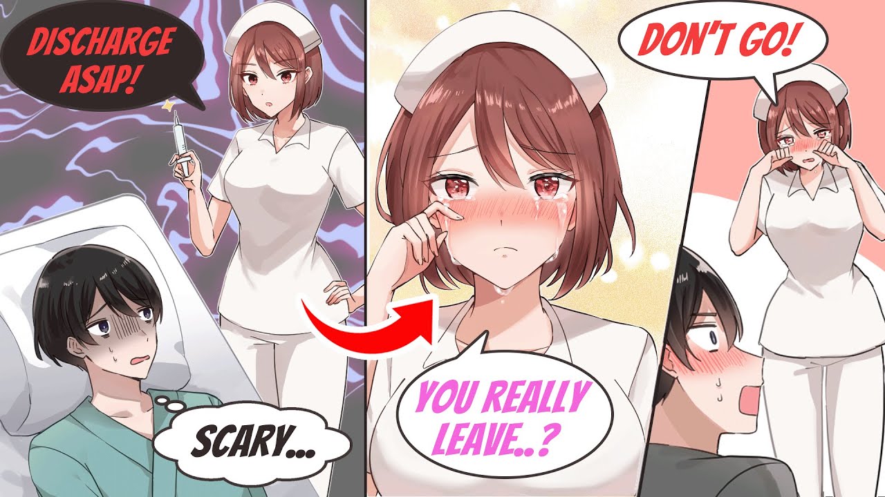 A cold but cute nurse wants me to discharge asap but she's crying when I leave【Manga dub】【Romcom】