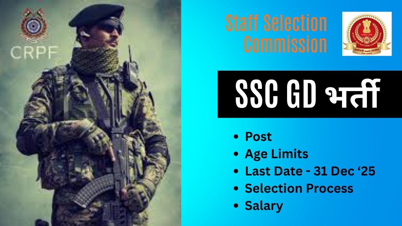 SSC GD भर्ती 2026| Post, Age limits, Salary, Selection Process, Eligibility| JOBupdate👍