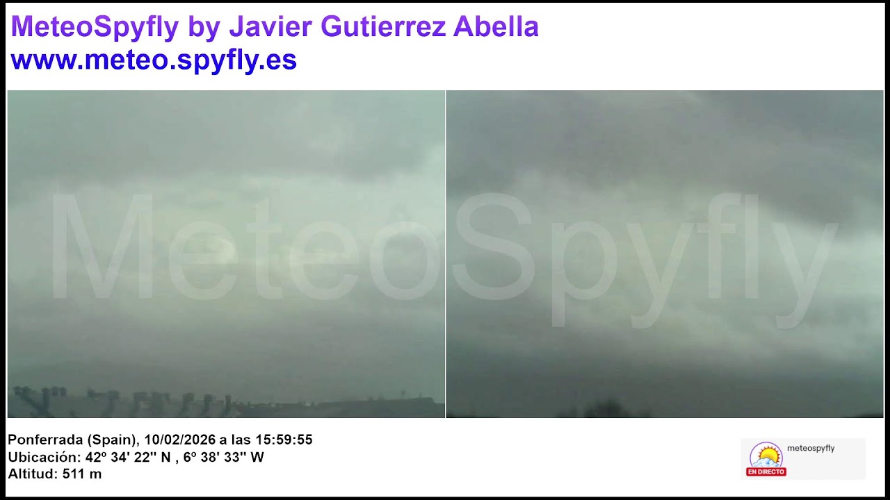 Directo Ponferrada (El Bierzo) - Meteo Spyfly by Javier Gutierrez Abella [WEBCAM LIVE]