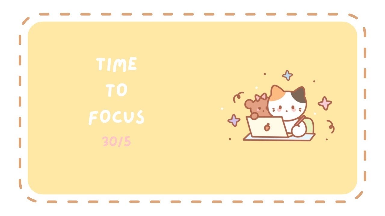 30 Minute Study Timer ☁️ Soft Music + Cute Animation ✨ ADHD-Friendly Focus