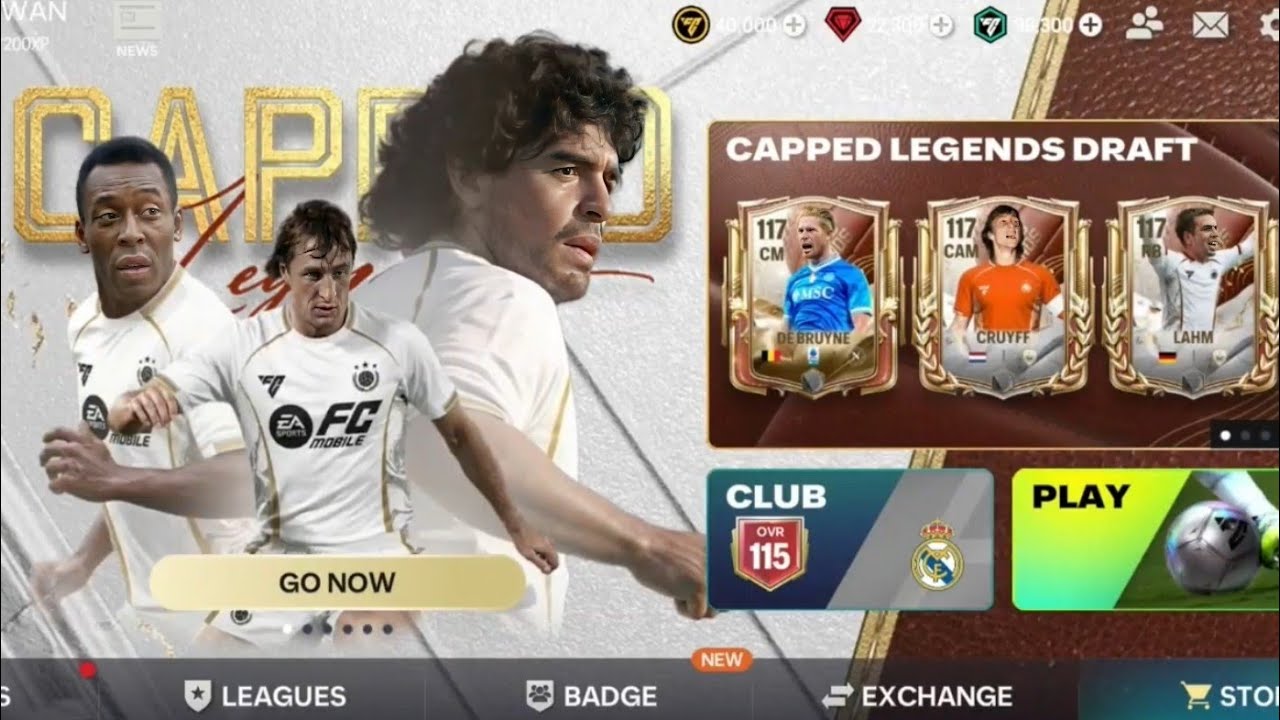 FREE CAPPED LEGEND LEAKED!! 117 OVR CRUYFF, OFFICIAL CAPPED LEGEND DRAFT & EXCHANGE FC MOBILE 26!!