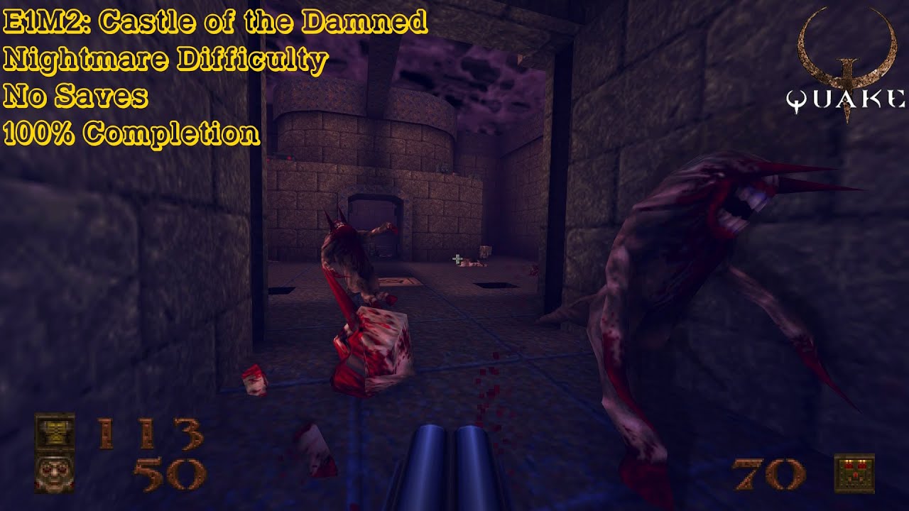 Quake Remastered (Nightmare) - E1M2: Castle of the Damned (100%)