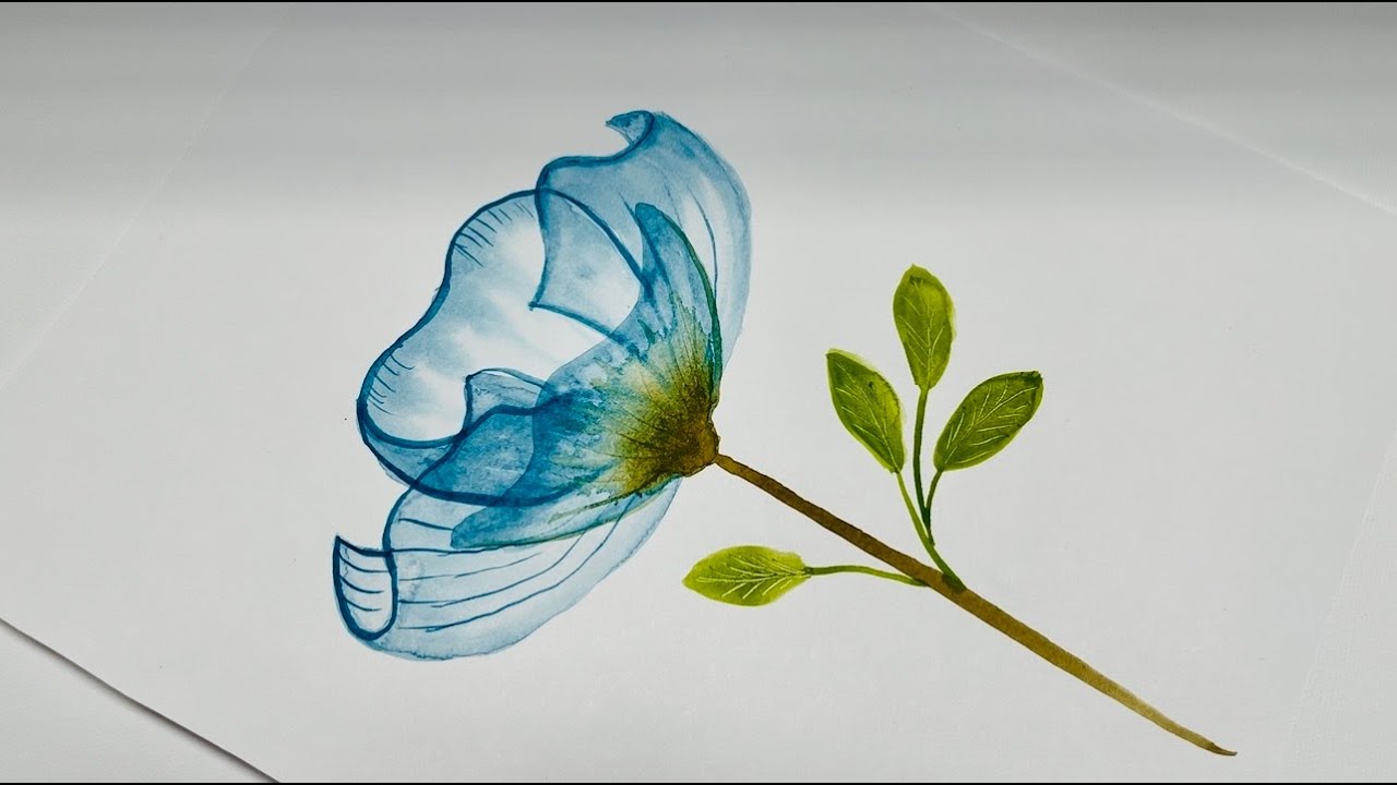 Watercolor Transparent Flower Technique. #watercolorart #watercolorpainting #watercolor #aquarelle