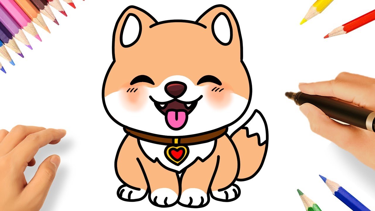 COMO DESENHAR UM CACHORRINHO KAWAII FÁCIL | DESENHANDO ANIMAIS KAWAII🐶