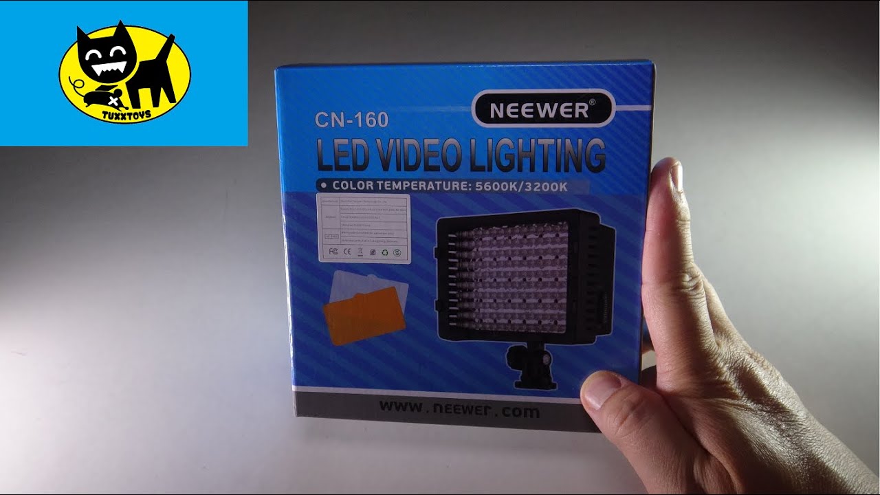 NEEWER 160 LED CN-160 Dimmable Ultra High Power Panel Digital Camera unboxing and review! BEST DEAL!