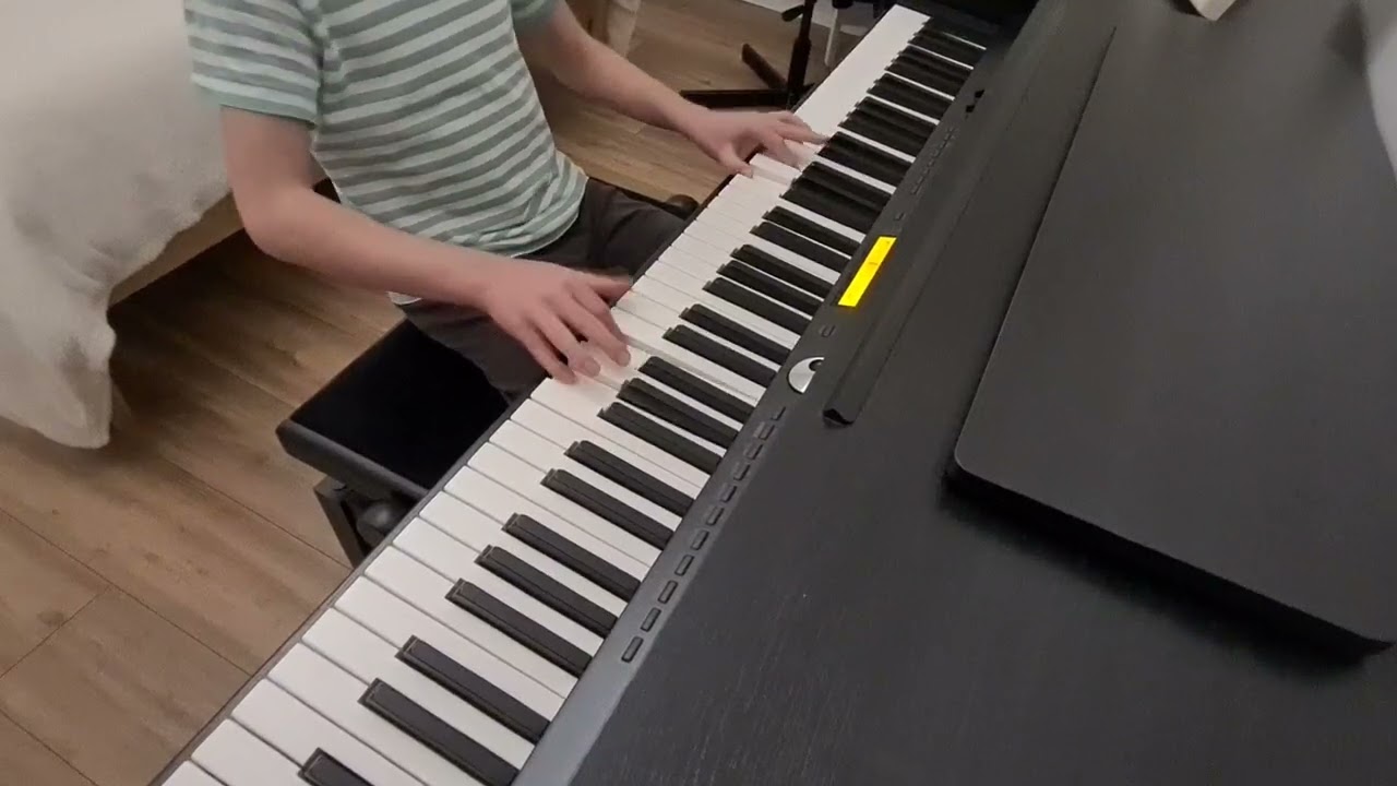 Playing Death Waltz on piano