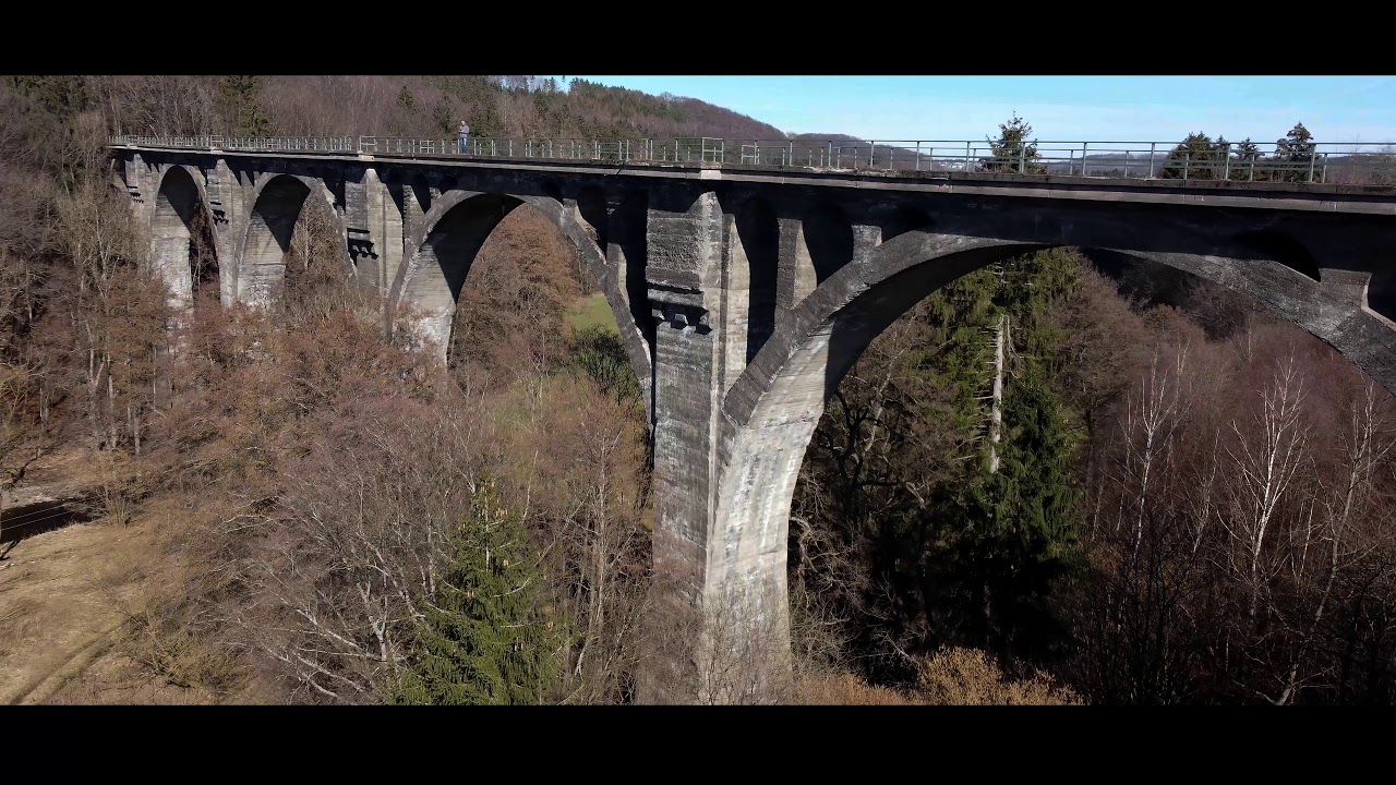 Erbacher Brücke am 06.03.21 Cinematic-Version in 4k mit Arbeiterbild von 1911 ganz zum Schluss