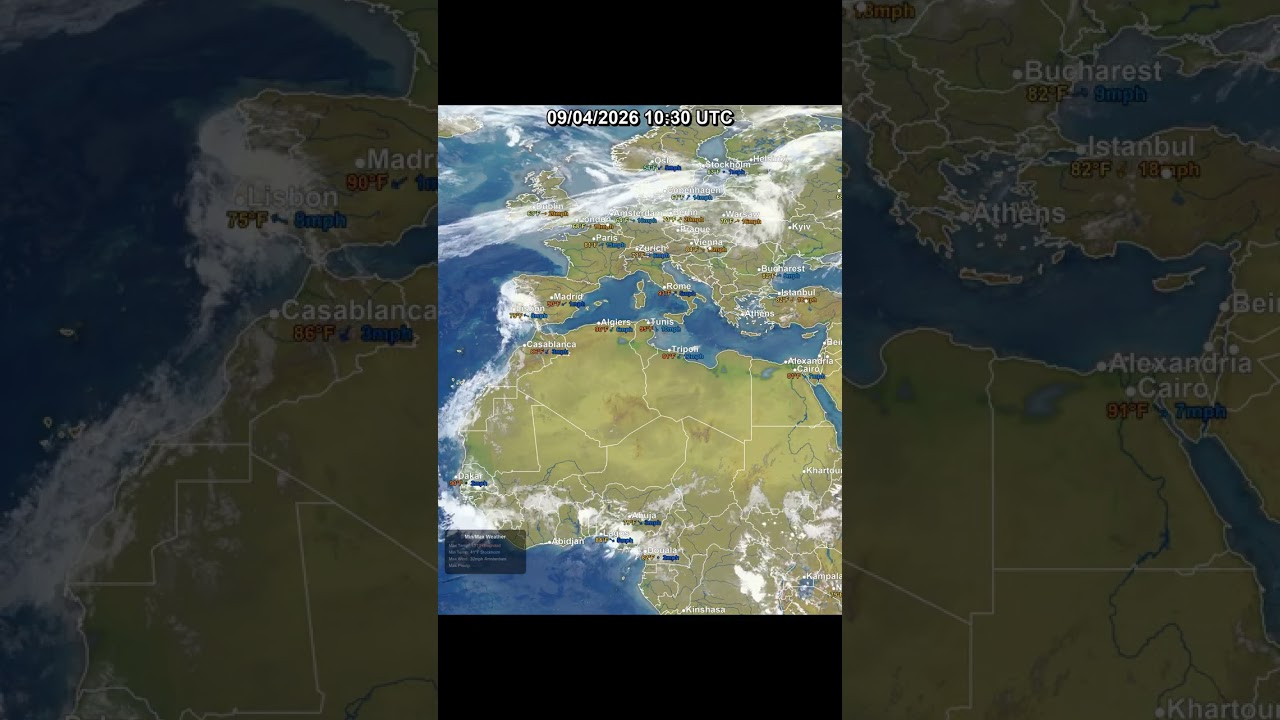 Global 24 Hour Satellite Weather | September 04, 2026 #shorts