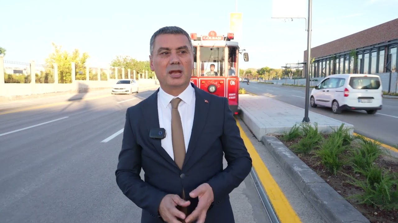 Gölbaşı’nda Nostaljik Tramvay Projesi'nin test sürüşü yapıldı