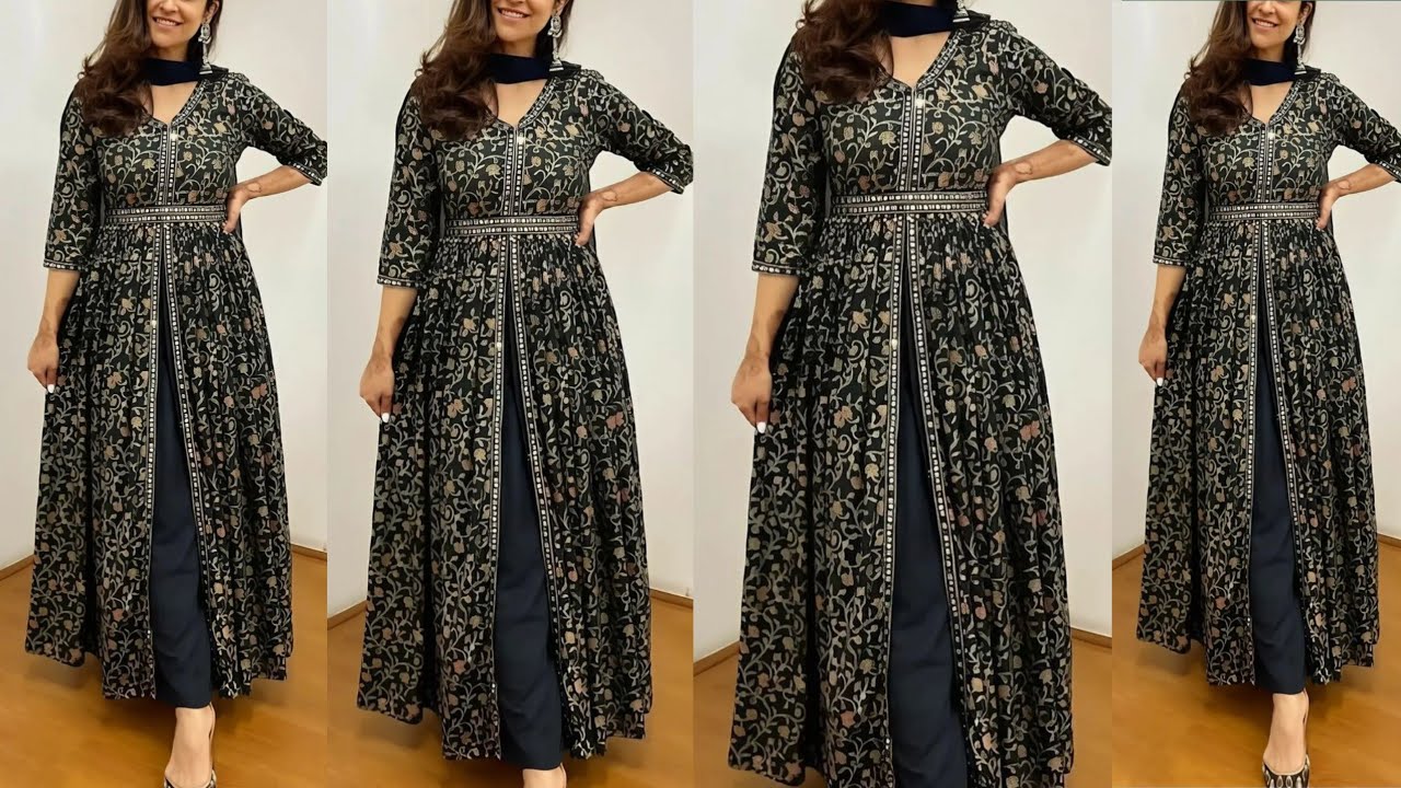 ट्रेंडी 🔥फ्रंट ओपन कुर्ती कटिंग और सिलाई/फ्रंट स्लिट कुर्ती कटिंग/फ्रंट ओपन कुर्ती/फ्रंट स्लिट