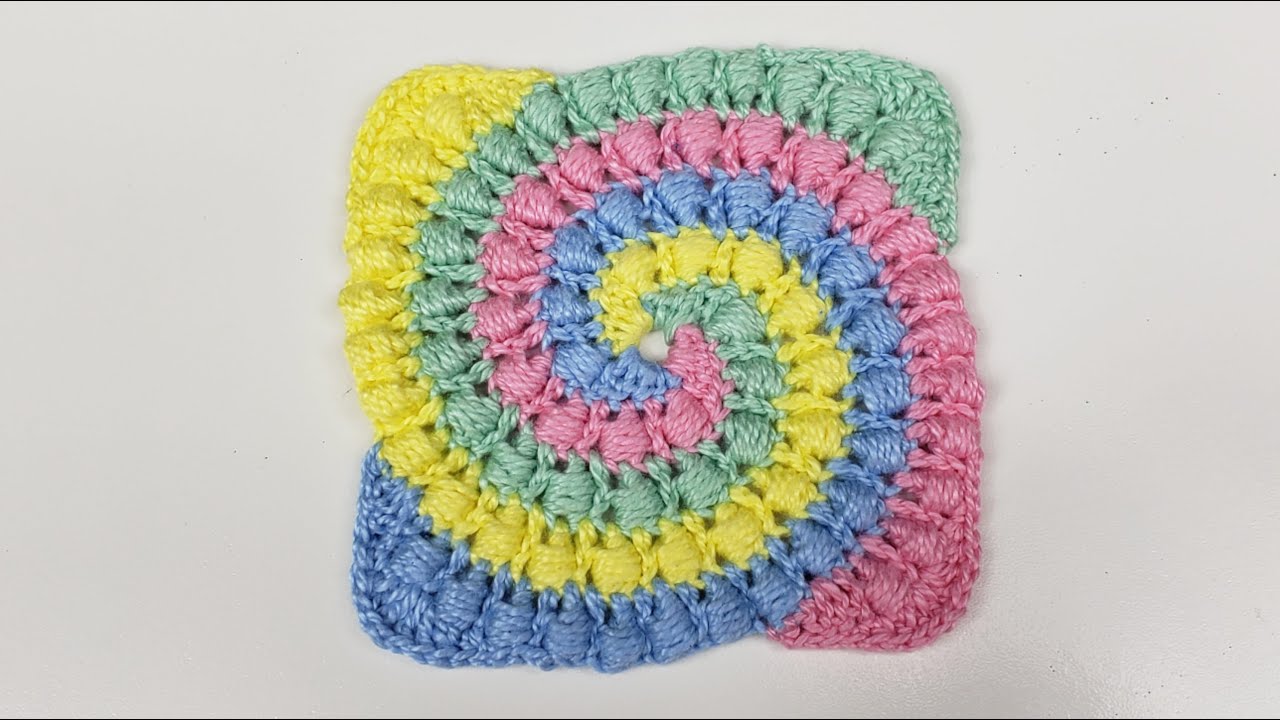 🥰 Quadradinho de Crochê em Espiral Super Fofo! Muito fácil fazer esse quadradinho de crochê