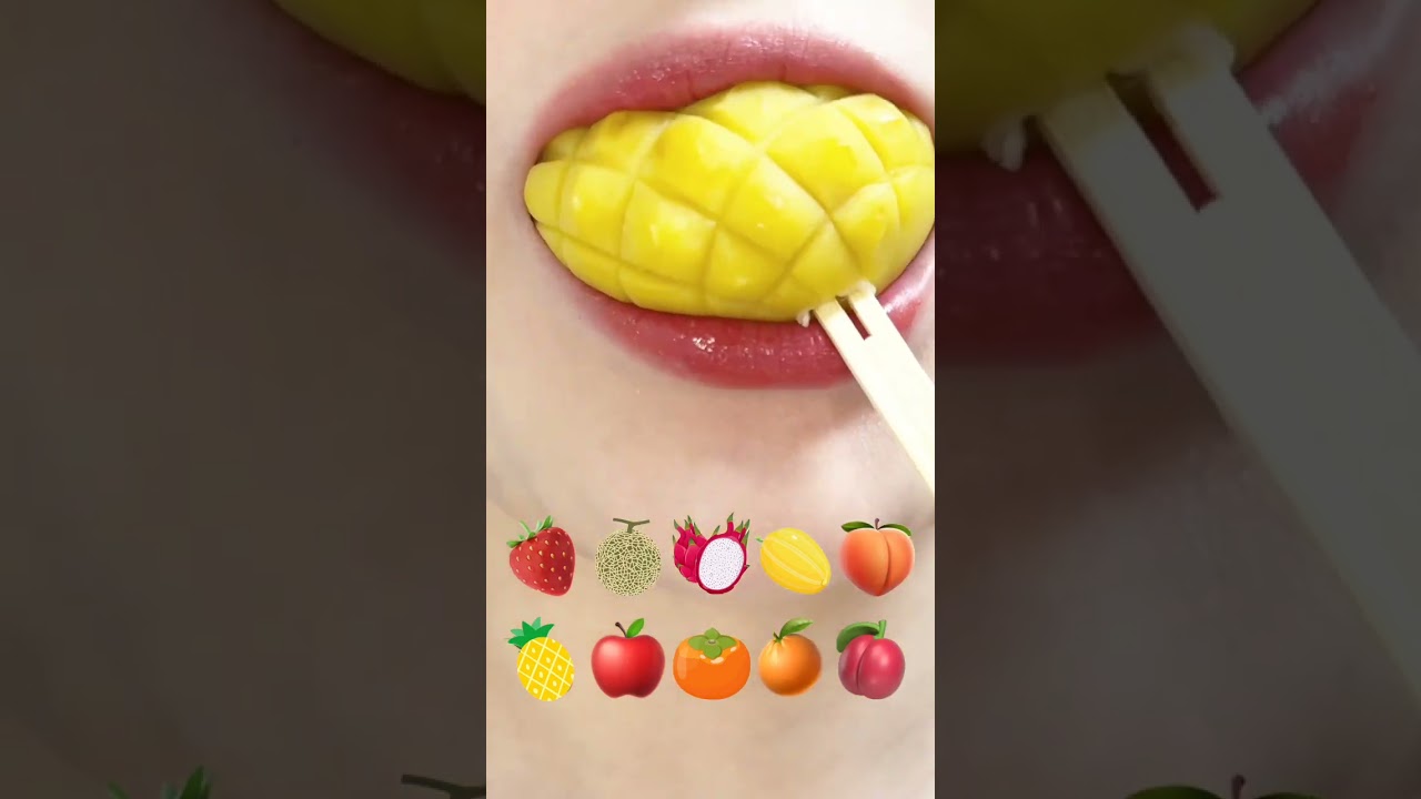 asmr fruits cake sweet bean cakes emoji food eating sounds cr:@DangbeeEATING.