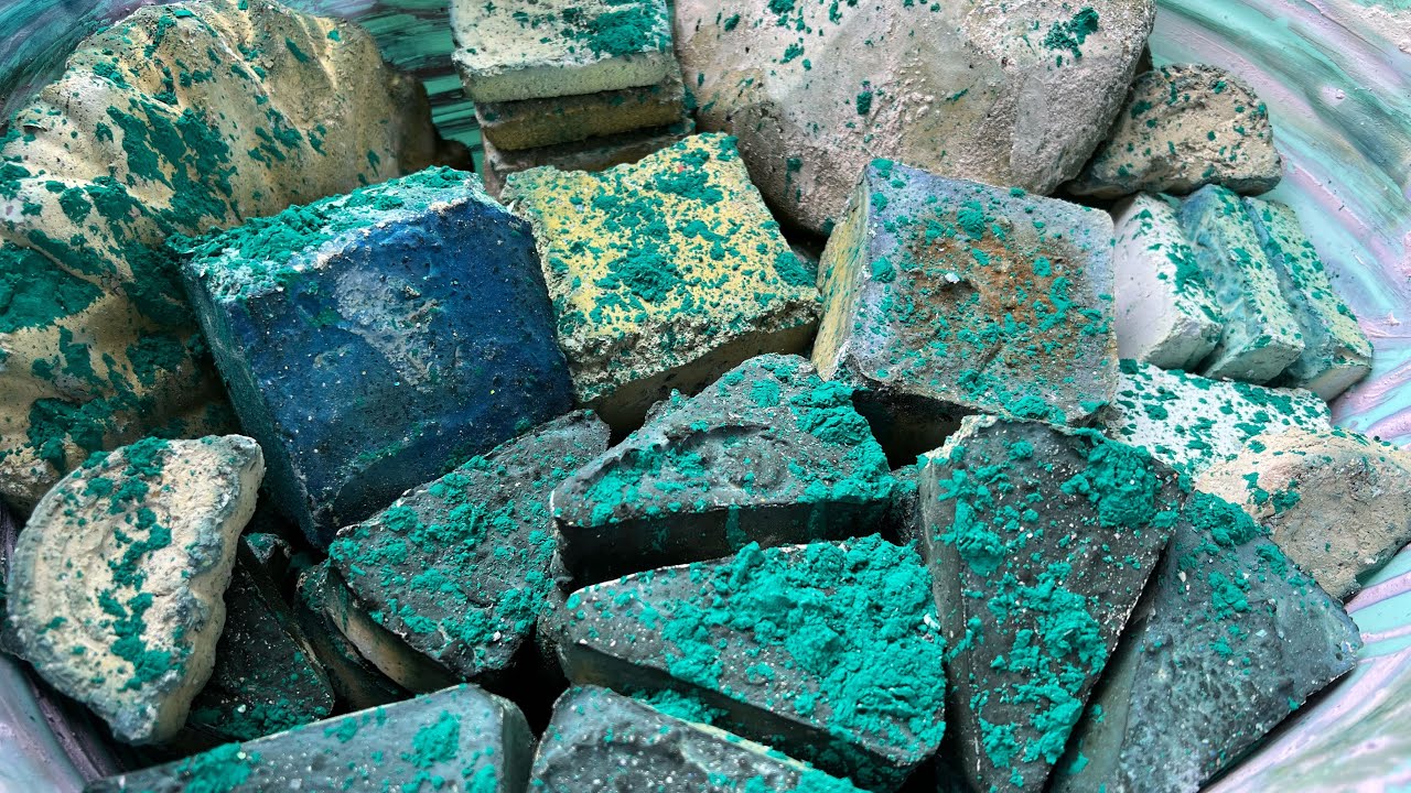 Green/Blue/Grey 🌳💙☁️ Reformed Gymchalk • Mass Crush • Powdery & Crunchy • Oddly Satisfying • ASMR