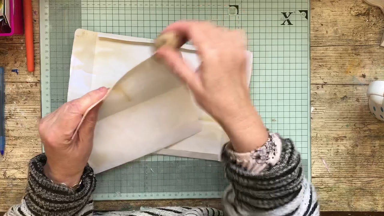 Coffee stained double envelope for junk journals