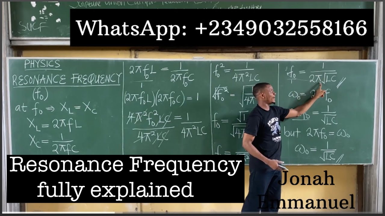 Resonance Frequency in AC Circuit Physics JAMB and WAEC tutorials #excellenceacademy #jonahemmanuel