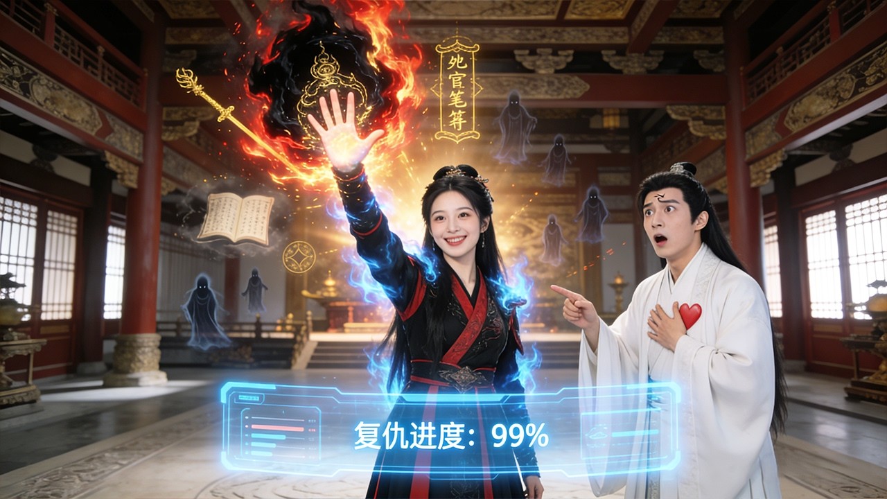 地府判官下凡歷劫化身侯府嫡女，竟被未婚夫捅死，她以判官真身回歸強勢復仇，意外搭檔搞笑帥哥禦史，親嘴竟能直接恢復自身法力！！ #短劇 #逆襲 #反轉 #重生