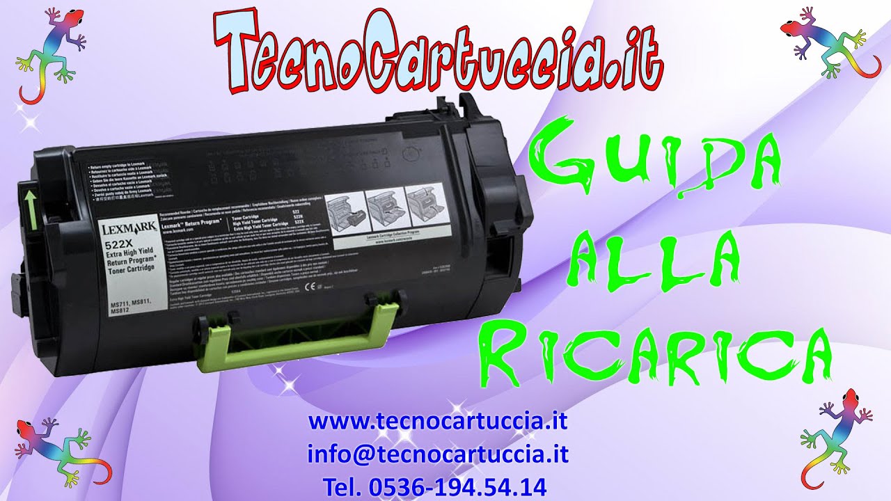 Istruzioni Ricarica Toner Lexmark MS810 MS811 MS812 52D2H00 52D2X00 52D2000 522 522H 522X