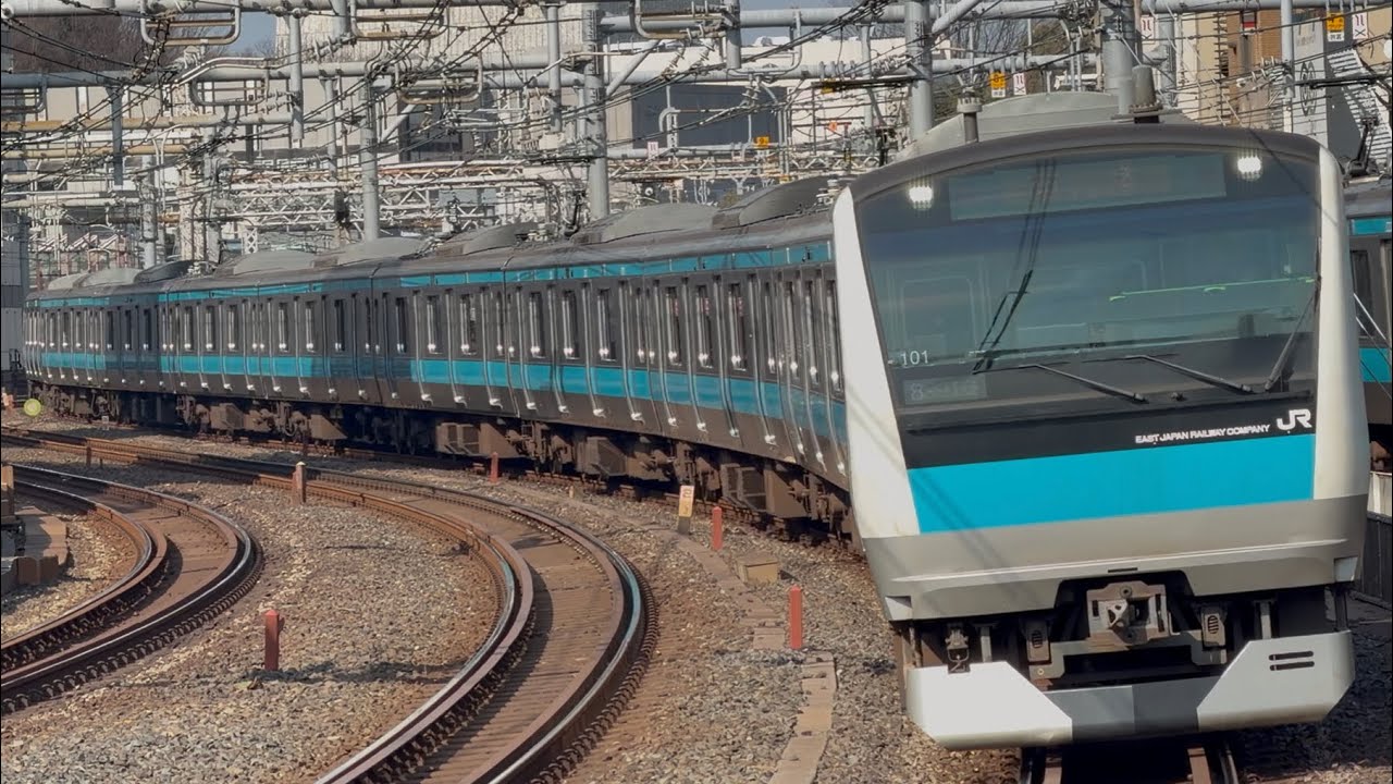 【4K高画質】【E233系101編成  TK入場回送（装置保全）】E233系1000番台ｻｲ101編成（トップナンバー）が回送電車として御徒町駅2番線を通過するシーン（回8391G）2026.2.18