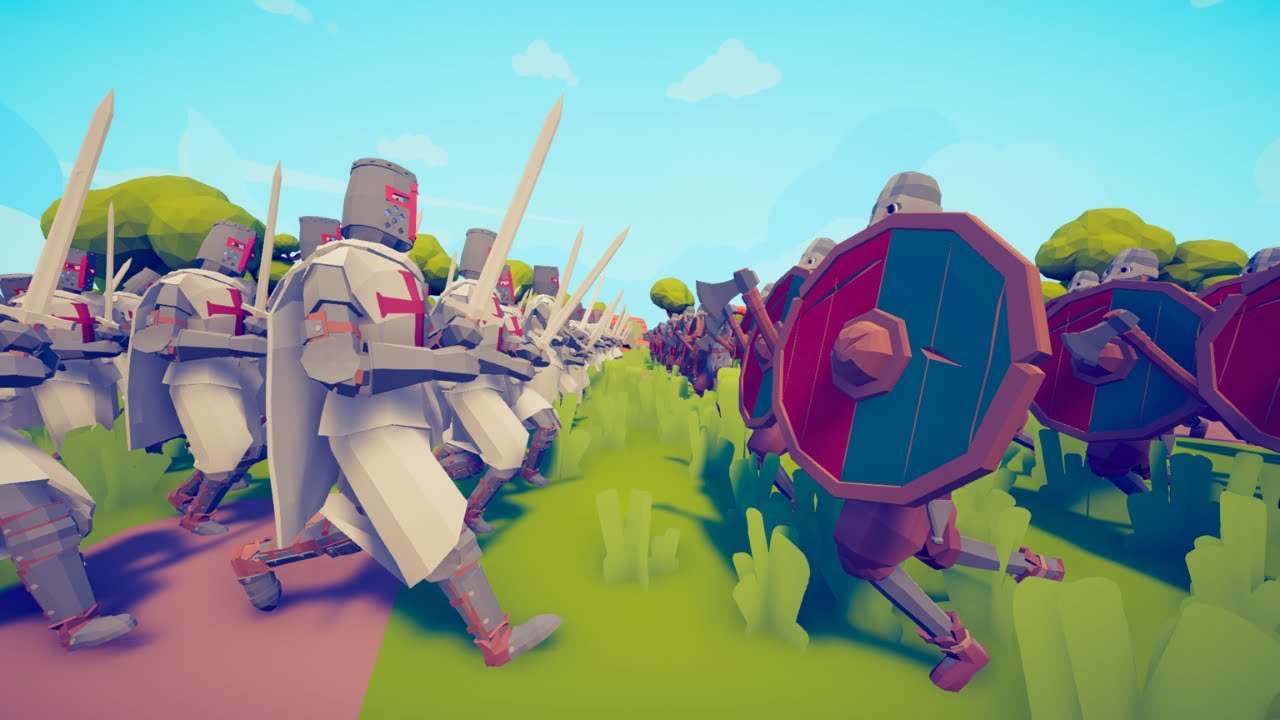 50x TEMPLARS vs 50x VIKINGS EPIC BATTLE - TABS | Totally Accurate Battle Simulator