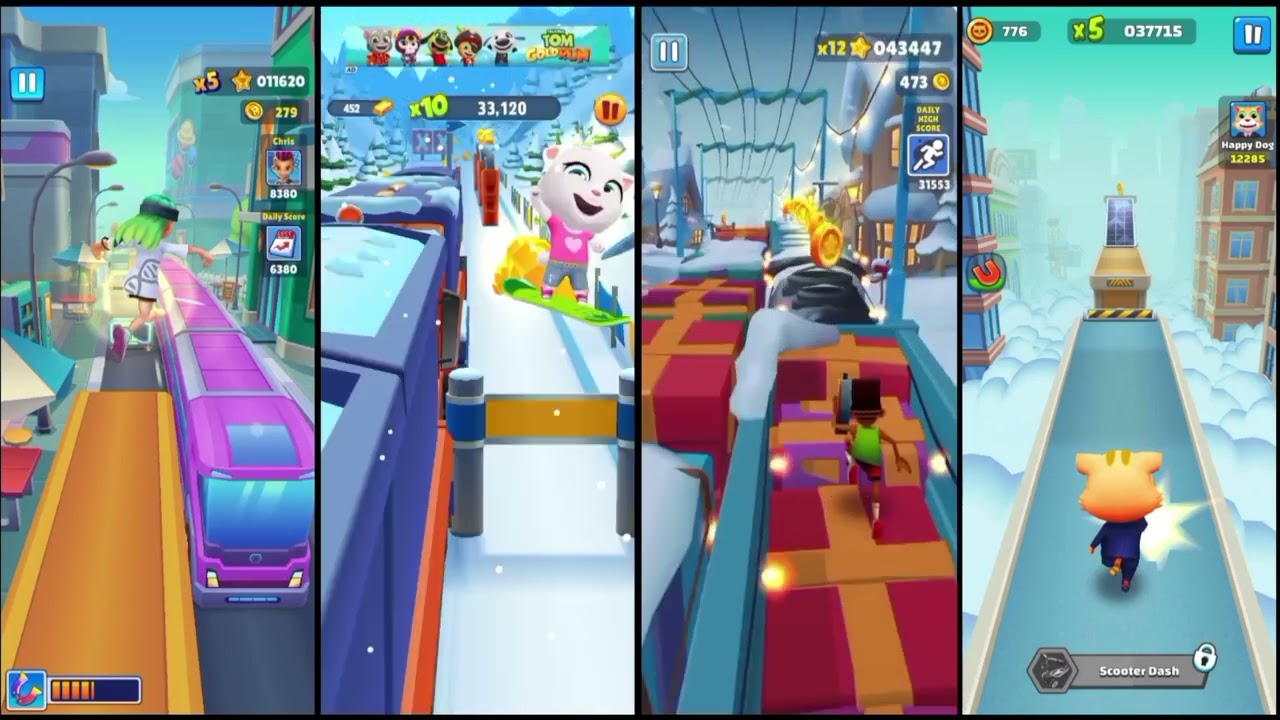 Street rush 🆚 talking tom gold run 🆚 Subway surfers 🆚 cat runner gameplay 
