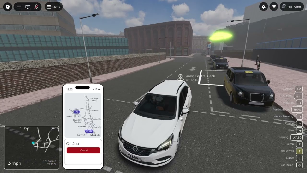 Roblox: Birmingham Vehicle Simulator - Taxi Car Gameplay (part 4)