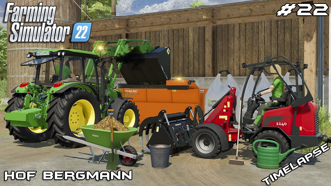 УБОРКА НАВОЗА И ПРИГОТОВЛЕНИЕ КОРМА ДЛЯ СВИНЕЙ | Hof Bergmann | Farming Simulator 22 | Эпизод 22