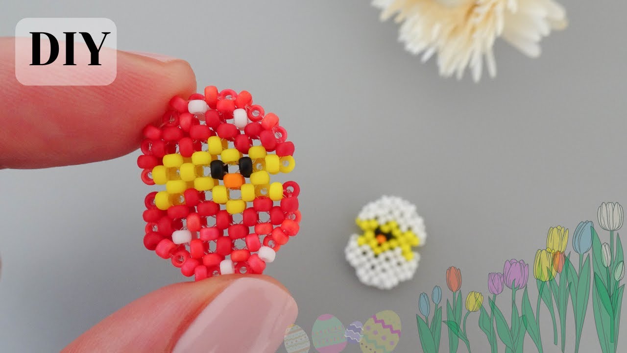 DIY Seed beads Easter Egg/How to Right Angle Weave beading