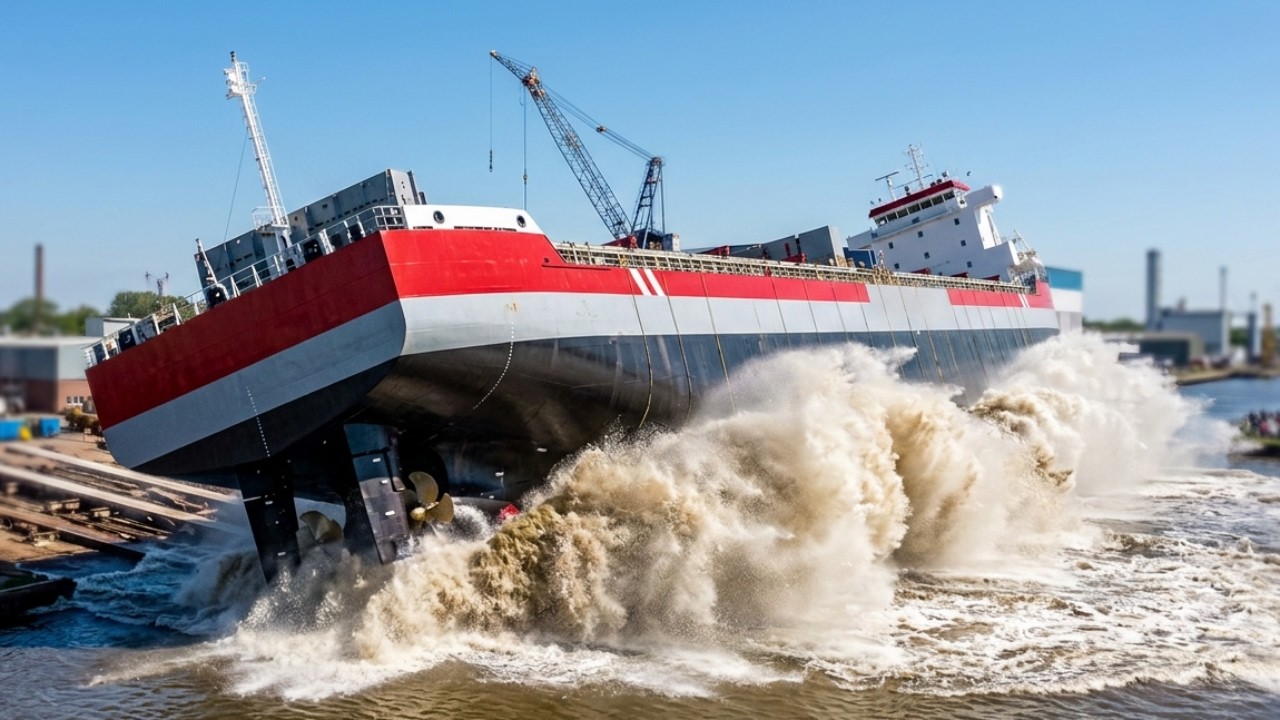The SPECTACULAR Ship Launching of ROERBORG