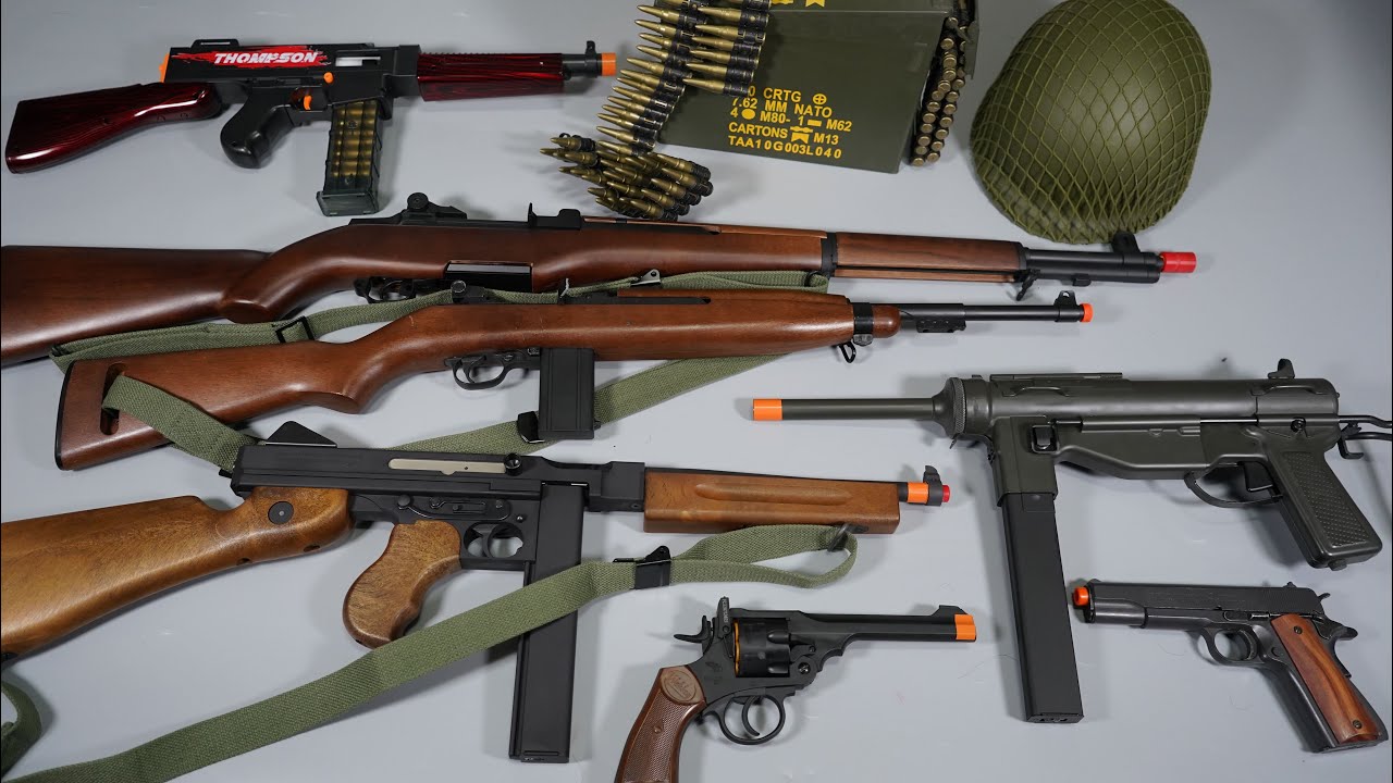 WW2 US ARMY Weapon Toy Gun - M1 Garand - M1 Thompson Machine gun - Realistic Toy Guns Collection