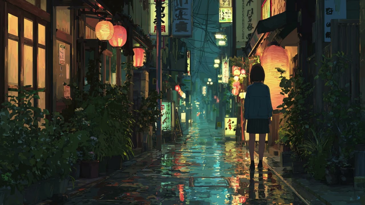 Rainy Night Lofi Music | Soft Piano & Ambient Calm for Relaxation and Sleep