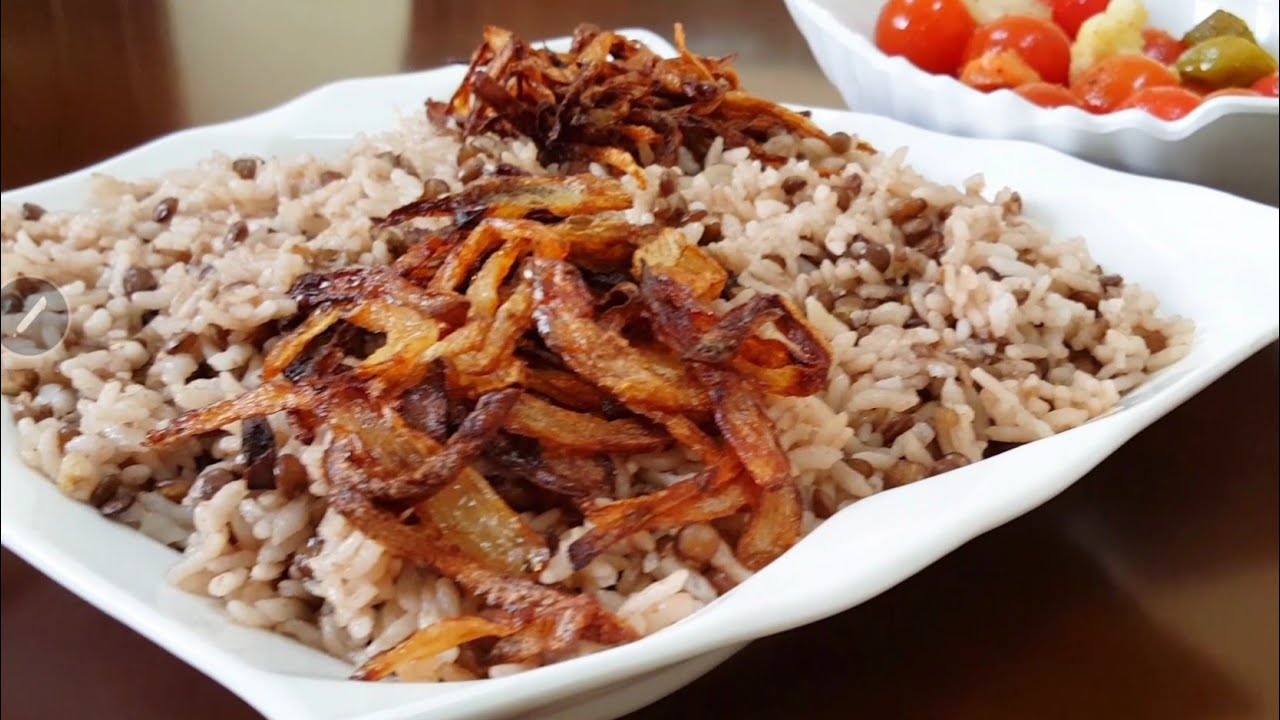Traditional Syrian Mujaddara & Crispy onions | مجدرة الرز بأسهل طريقة مع البصل المقرمش