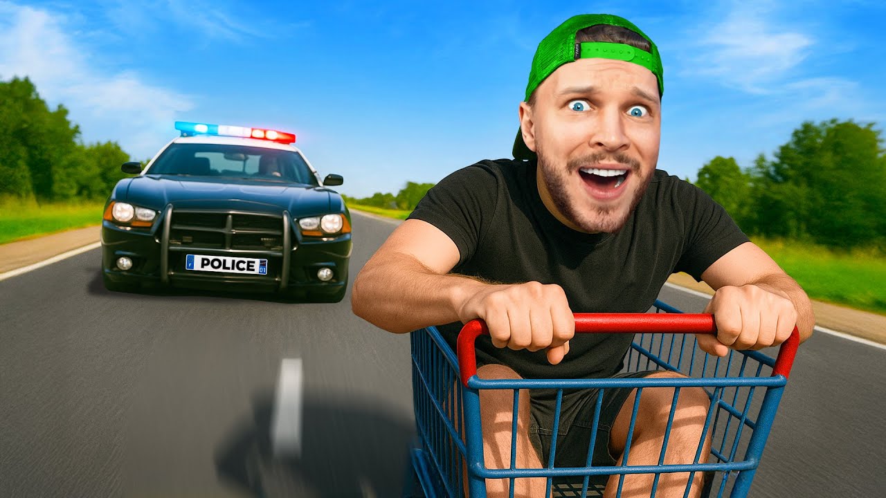 J'ai FUI la Police dans un Caddie de Supermarché !