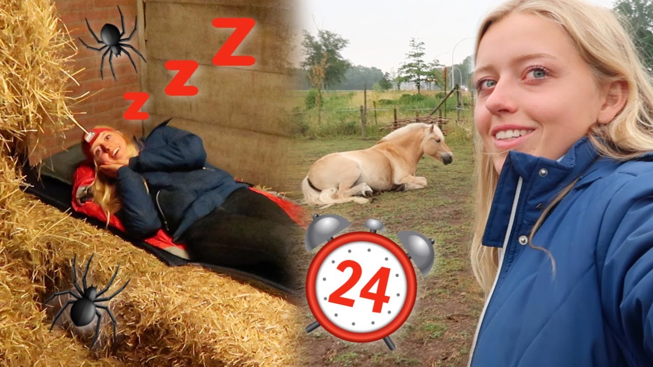 24 UUR op stal en slapen bij de paarden! 🐴😴